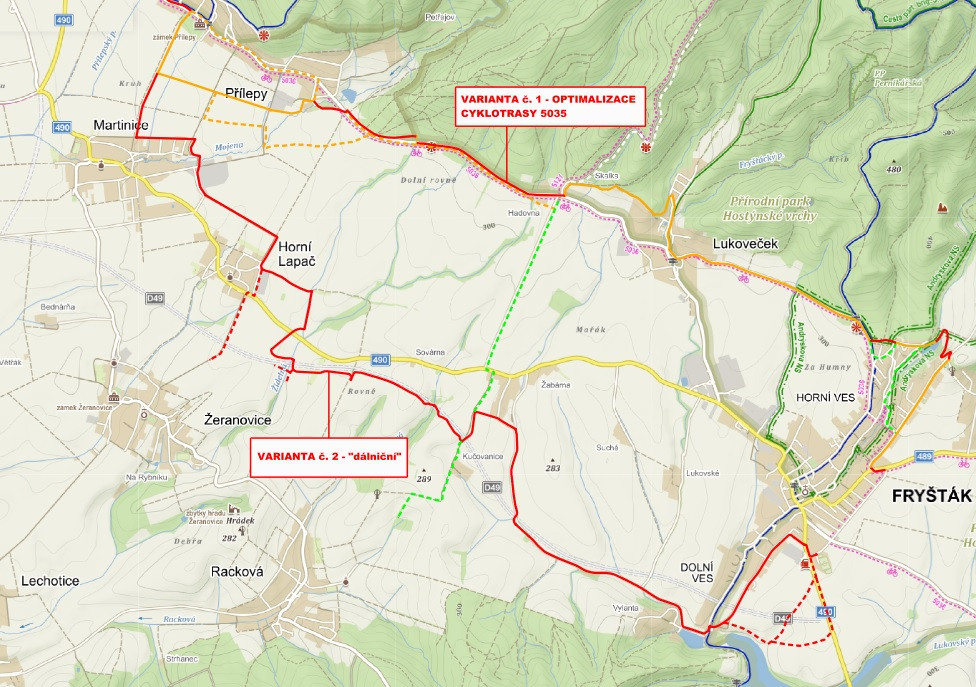 Plán na výstavbu cyklostezky Holešov – Přílepy – Lukoveček – Fryšták - Zlín