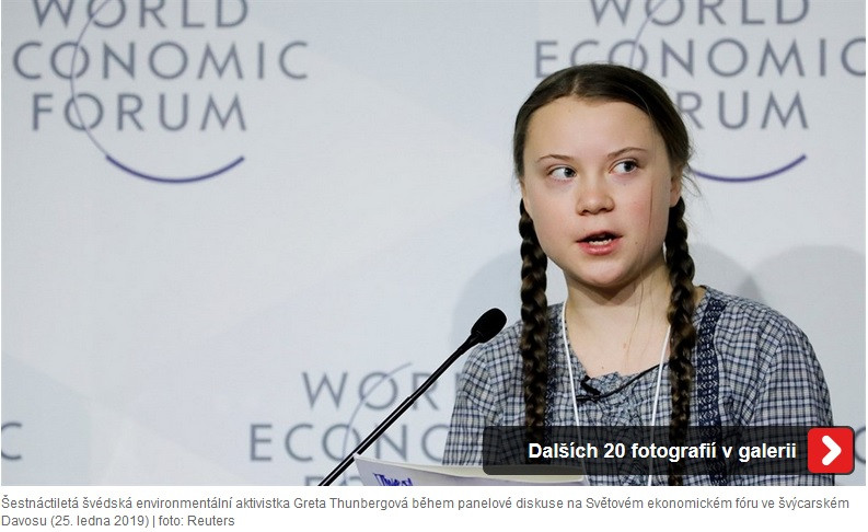 Světové ekonomické fórum v Davosu a aktivistka Greta Thunbergová