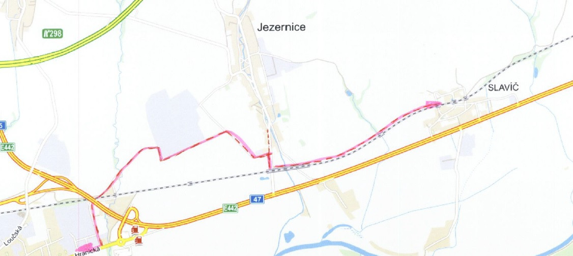 Návrh vedení trasy z Lipníka nad Bečvou do Hranic přes Jezernici