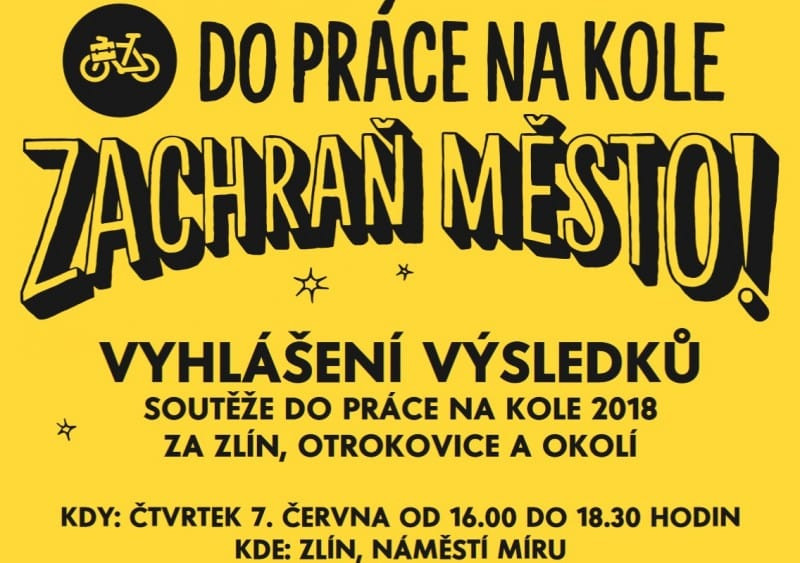 Pozvánka na vyhlášení kampaně Do práce na kole 2018 ve Zlíně